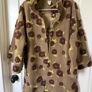 Floral Patterned Brown Jacket